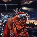 <strong>Vol de nuit</strong> <br />80 x 80 cm <br /> Technique mixte sur toile