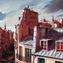 <strong>Petit pignon sur rue</strong> <br />100 x 73 cm <br /> Technique mixte sur toile