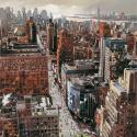 <strong>Soleil Levant sur New York</strong> <br />89 x 130 cm <br /> Technique mixte sur toile
